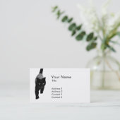 Cute Black Cat in de sneeuw - Visitekaartje (Staand voorkant)