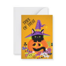 Cute Black Cat Jack o Lantern Pet Trick Treat