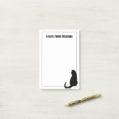 Cute Black Cat | Jouw namen toevoegen Post-it® Notes (Op bureau)