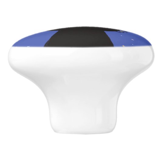 Cute Black Cat Keramische Knop (Zijkant)