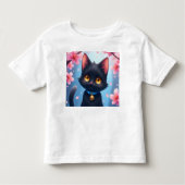 Cute Black Cat Kinder Shirts (Voorkant)