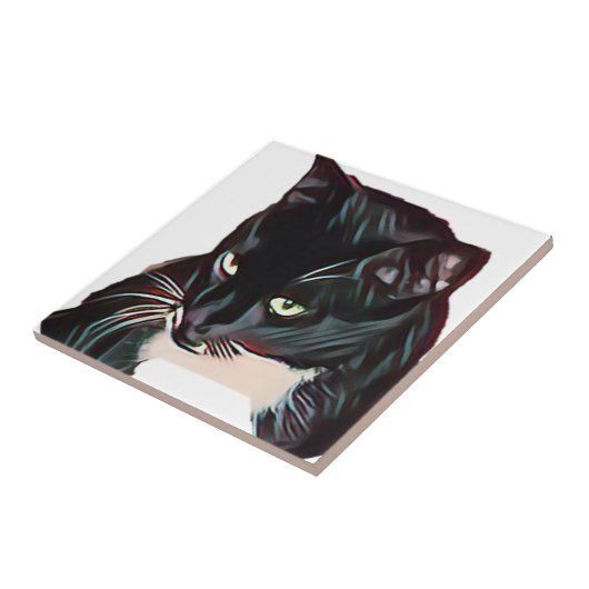 Cute Black Cat Kinder Tegeltje (Zijkant)