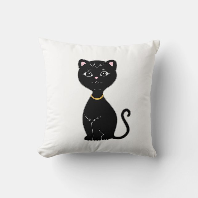 Cute Black Cat Kussen (Voorkant)