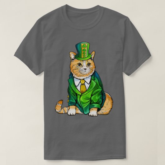 Cute Black Cat Leprechaun Pet Funny Irish St Patri T-shirt (Design voorkant)