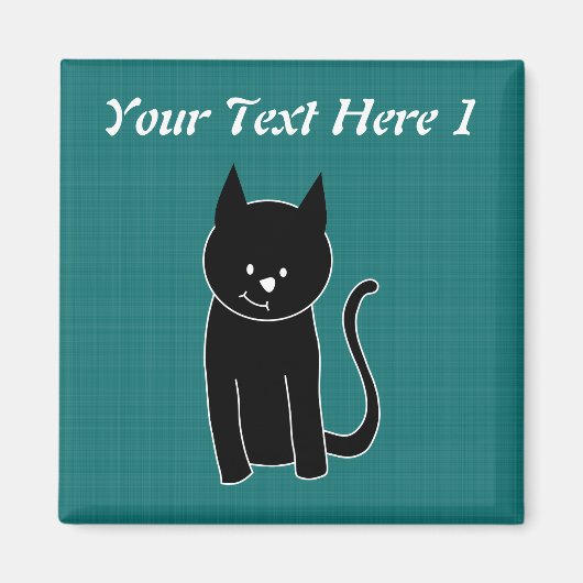 Cute Black Cat Magneet (Voorkant)