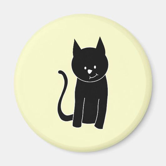 Cute Black Cat Magneet (Voorkant)