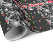 Cute Black cat Meowy Christmas Cadeaupapier (Rol Hoek)
