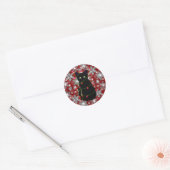 Cute black cat Meowy Christmas sparkling snowflake Ronde Sticker (Envelop)