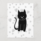Cute Black Cat met hart. Briefkaart (Voorkant)