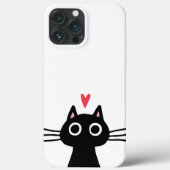 Cute Black Cat met hart Case-Mate iPhone Case (Achterkant)