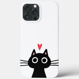 Cute Black Cat met hart Case-Mate iPhone Case