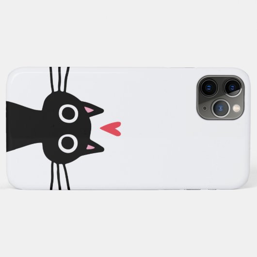 Cute Black Cat met hart Case-Mate iPhone Case (Achterkant (horizontaal))