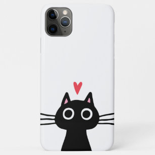 Cute Black Cat met hart Case-Mate iPhone Case