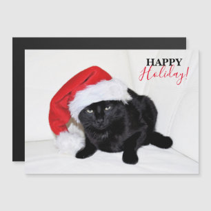 Cute Black Cat met Santa Hat