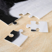 Cute Black Cat met Santa Hat Legpuzzel (Zijkant)