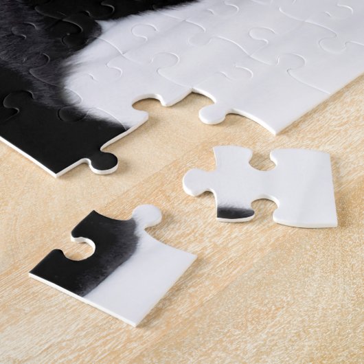 Cute Black Cat met Santa Hat Legpuzzel (Zijkant)