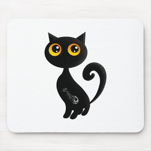 Cute Black Cat Muismat (Voorkant)