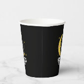 Cute Black Cat on Moon - Full Moon Friend Papieren Bekers (Rechts)