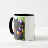 Cute Black Cat Originele art Tulk Creationarts Mok (Voorkant links)