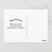 Cute Black Cat Owl Moon Graphic Halloween Briefkaart (Achterkant)
