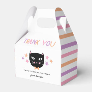 Cute Black Cat Pastel Halloween Birthday Name Bedankdoosjes