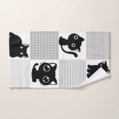 Cute Black Cat Pattern Bad Handdoek (Handdoek)