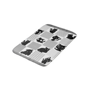 Cute Black Cat Pattern Badmat