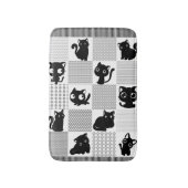 Cute Black Cat Pattern Badmat (Voorkant Verticaal)