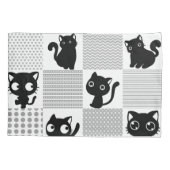 Cute Black Cat Pattern Kussensloop (Achterkant-Links)