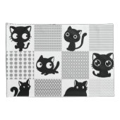 Cute Black Cat Pattern Kussensloop (Achterkant-Rechts)