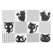 Cute Black Cat Pattern Kussensloop (Voorkant-Rechts)