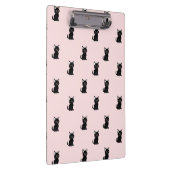Cute Black Cat Pattern on Pastel Pink Klembord (Rechts)