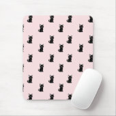 Cute Black Cat Pattern on Pastel Pink Muismat (Met muis)