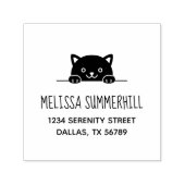 Cute Black Cat Peeking bovenaan Zelfinktende Stempel (Design)