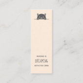 Cute Black Cat Peking boven Bladwijzer Quote Mini Visitekaartje (Achterkant)