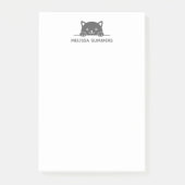 Cute Black Cat Peking boven Custom Name 2 Post-it® Notes (Voorkant)