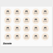 Cute Black Cat Peking boven Custom Name 2 Ronde Sticker (Vel)