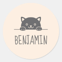 Cute Black Cat Peking boven Custom Name 2
