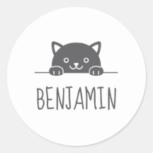 Cute Black Cat Peking boven Custom Name