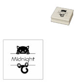 Cute Black Cat Peking Custom Name Rubberstempel (Gestempeld)