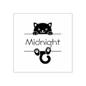 Cute Black Cat Peking Custom Name Rubberstempel (Afrduk)