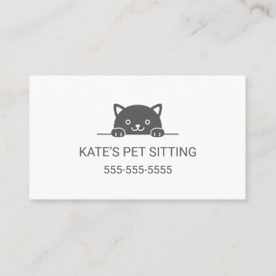 Cute Black Cat Peking Pet Sitting Service 2 Visitekaartje