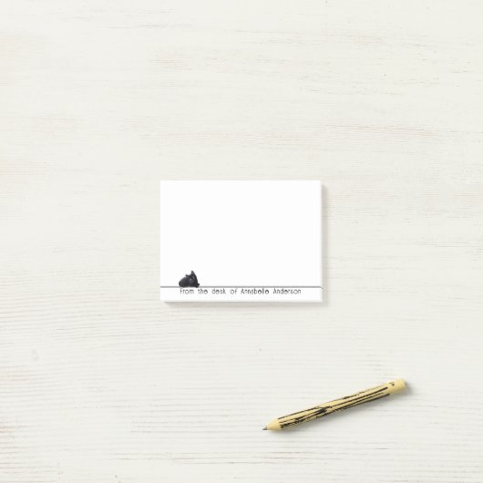 Cute Black Cat Personaliseer opmerkingen Post-it® Notes (Op bureau)