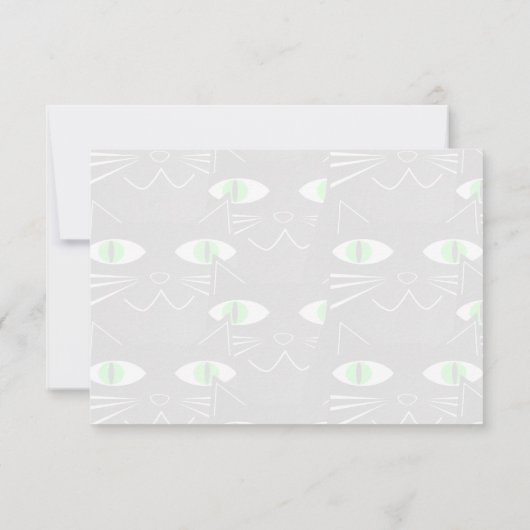 Cute Black Cat Personalized Monogram Notitiekaartje (Achterkant)