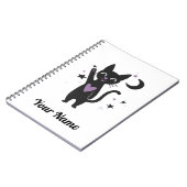Cute Black Cat Personalized Notebook Notitieboek (Linkerzijde)