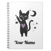 Cute Black Cat Personalized Notebook Notitieboek (Voorkant)