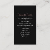 Cute Black Cat Pet Sitting Service Visitekaartje (Achterkant)