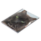 Cute Black Cat Photo Persoonlijke naam Notitieboek (Linkerzijde)