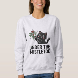 Cute Black Cat Plant Holiday Cartoon Christmas Trui