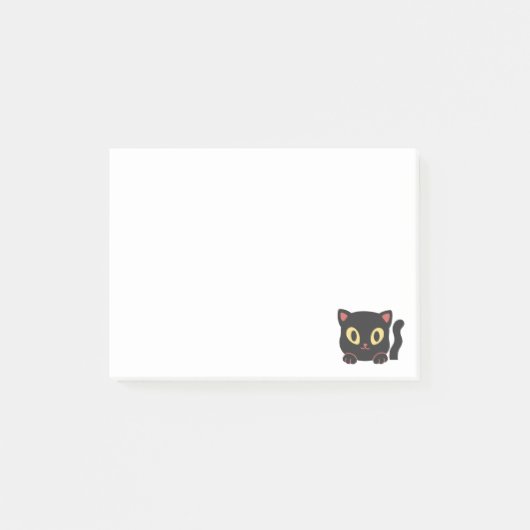Cute Black Cat Post-it® Notes (Voorkant)